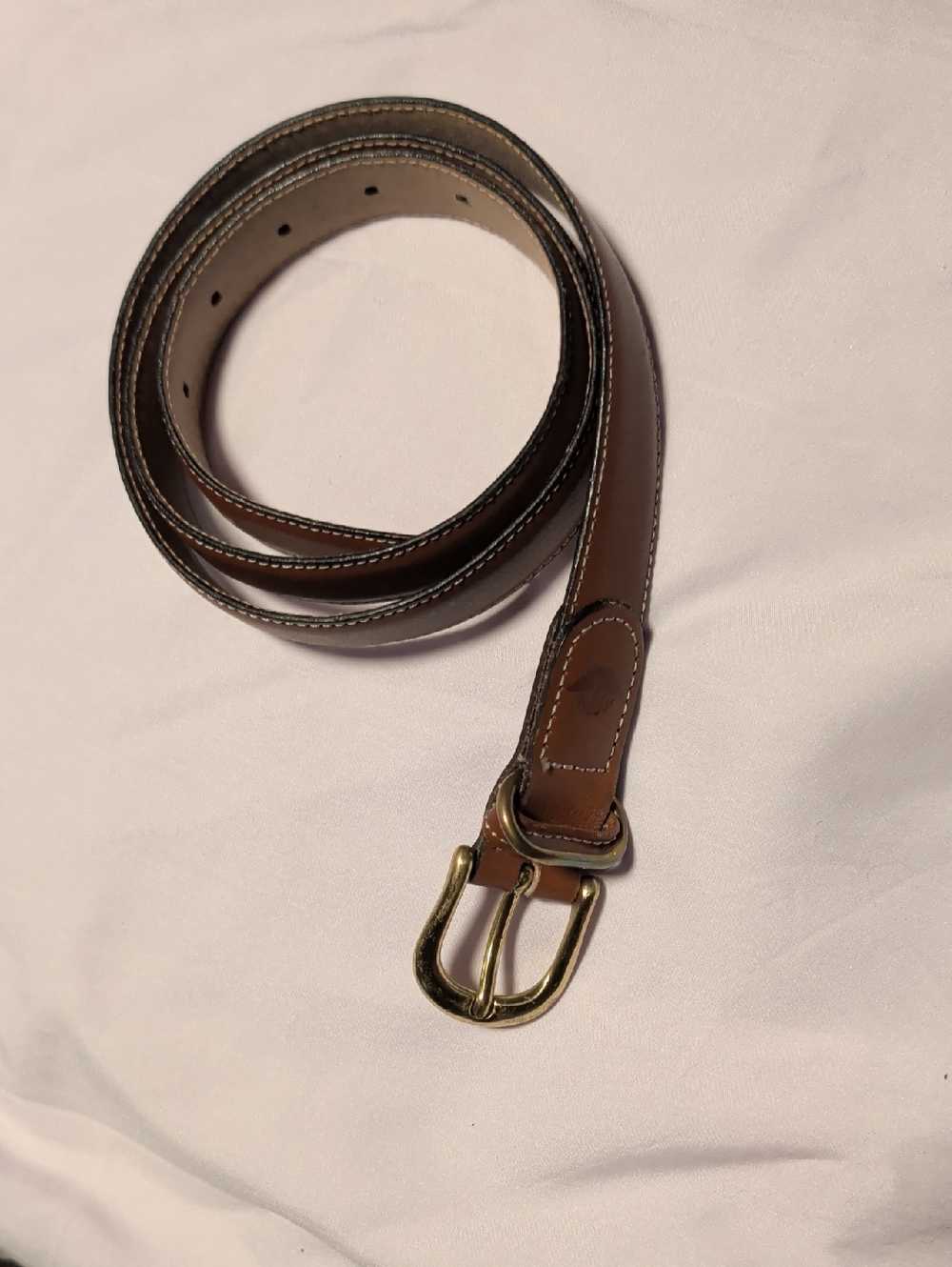 Wrangler Brown Leather Belt with Brass Buckle